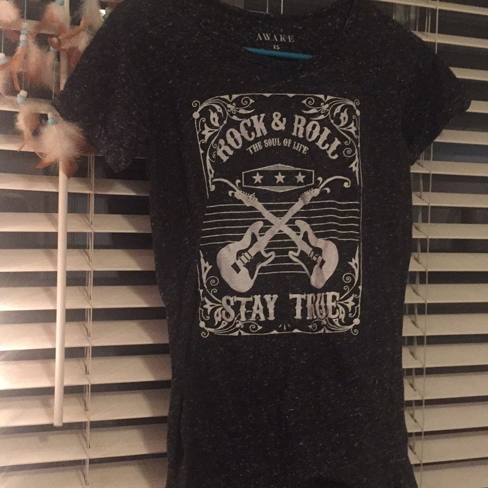 Gray rock and roll t-shirt